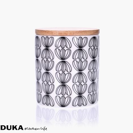 Pojemnik słój kuchenny DUKA FIKA 350 ml forest black porcelana