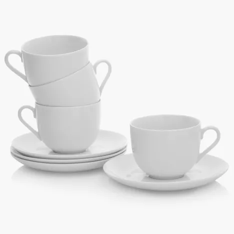 Zestaw filiżanek ze spodkami DUKA FELICIA 8 el. 200 ml porcelanowy