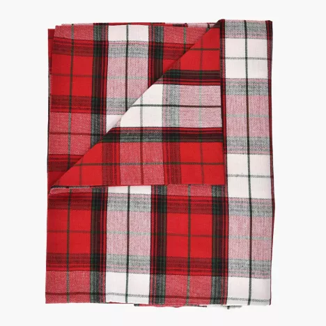 Obrus prostokątny w kratę DUKA GLEN 180x150 cm czerwony bawełniany