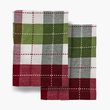 Serwetki kwadratowe w kratę DUKA GLEN 2 szt. 40x40 cm zielone czerwone bawełniane