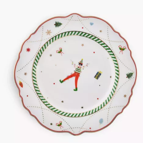 Talerz świąteczny elf DUKA LYCKLIG 20 cm porcelanowy