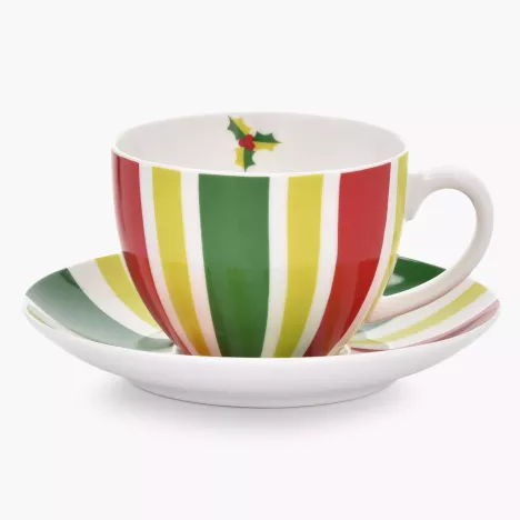 Filiżanka ze spodkiem w paski DUKA FESTLIG 200 ml