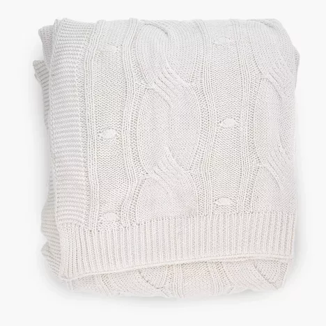 Koc pled DUKA JULIG 170x130 cm biały bawełniany