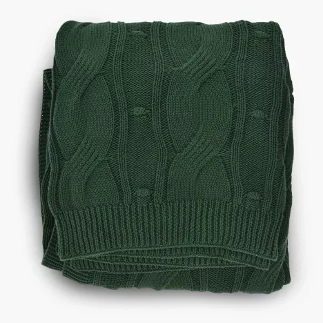 Koc pled DUKA JULIG 170x130 cm zielony bawełniany