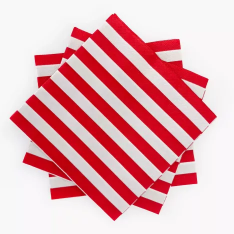 Serwetki w paski DUKA RANDIG 33x33 cm białe czerwone