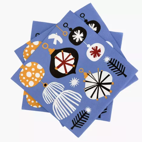 Serwetki papierowe ozdobne DUKA JULKLAP 33x33cm 20 szt. niebieskie