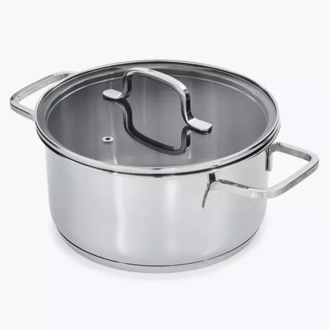 Garnek z pokrywą BERGHOFF HELIX 20 cm srebrny stalowy