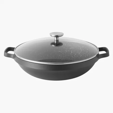 Patelnia wok z pokrywą BERGHOFF GEM 32 cm aluminium