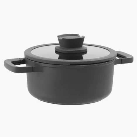 Garnek z pokrywą BERGHOFF STONE 24 cm czarny aluminiowy