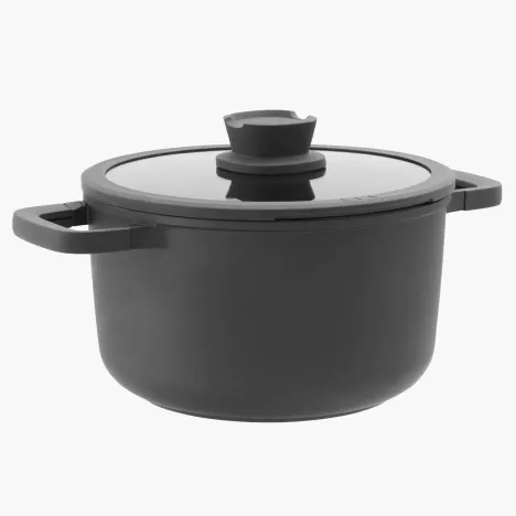 Garnek z pokrywą BERGHOFF STONE 5,6 l czarny aluminiowy