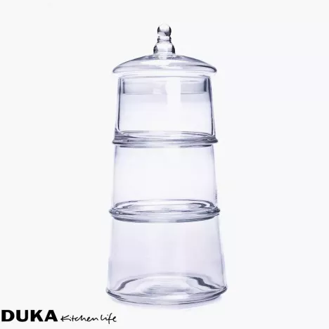 Słoik na ciastka DUKA CANDY 3-poziomowy 40 cm transparentny szkło