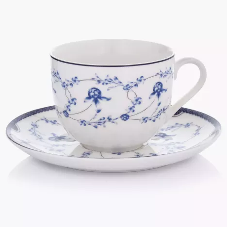 Filiżanka ze spodkiem w kwiatki DUKA FELICIA FIRANDE 230 ml porcelanowa