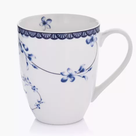 Kubek w kwiatki DUKA FELICIA FIRANDE 280 ml biały niebieski porcelanowy