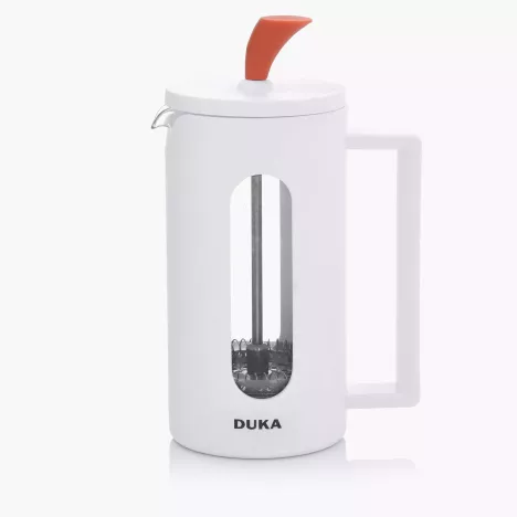 Zaparzacz do kawy French Press DUKA KNOBB 800 ml biały pomarańczowy