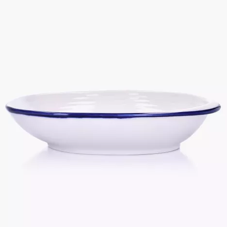 Talerz głęboki obiadowy DUKA KROG 22 cm biały granatowy porcelana