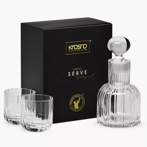 Komplet do whiskey KROSNO Perfect Serve Vintage Karafka 650 ml i 2 szklanki 300 ml