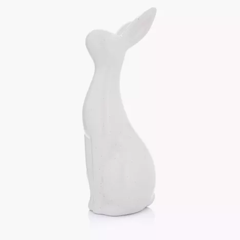 Figurka wielkanocna królik DUKA LEA 24 cm biała ceramiczna