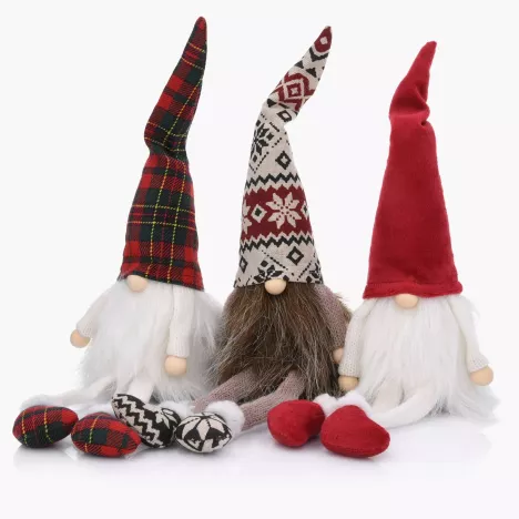 Skrzat gnom świąteczny skandynawski DUKA NISSE 38 cm czerwony pluszowy