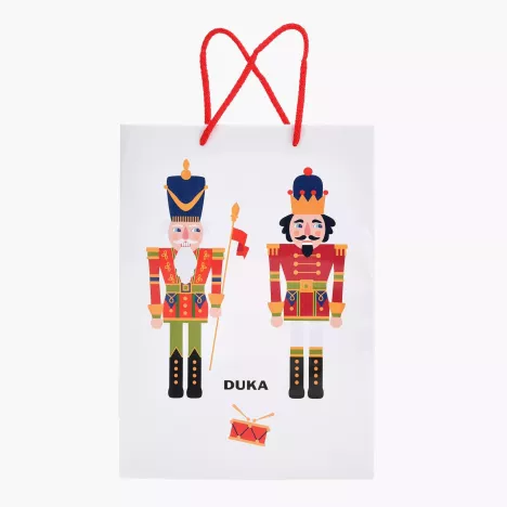 Torba prezentowa świąteczna DUKA NUTCRACKER 23x11x32 cm biała papier