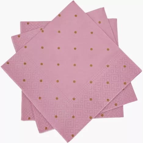 Serwetki papierowe PAW Golden Dots 33x33 cm 20 szt różowe