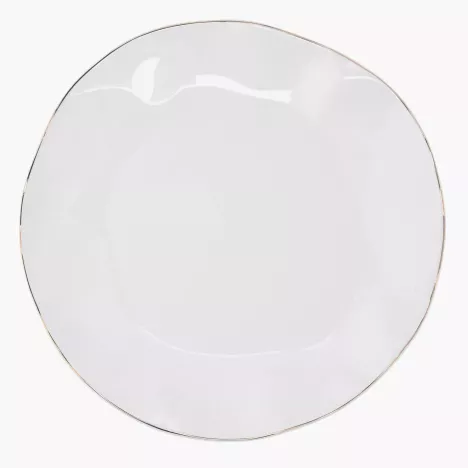 Talerz obiadowy DUKA RIVIERA 26 cm biały złoty porcelana