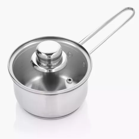 Mini rondel z pokrywką DUKA SILVER 700 ml srebrny stalowy