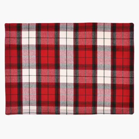 Podkładka na stół w kratę DUKA GLEN 50x34.5 cm czerwona bawełniana