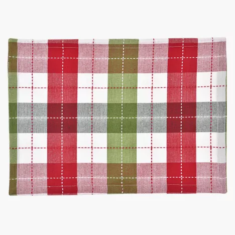 Podkładka na stół w kratę DUKA GLEN 50x34.5 cm zielona bawełniana