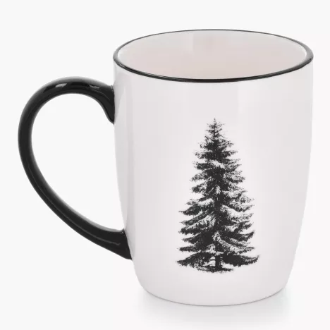 Kubek choinka DUKA JULGRAN 350 ml biały czarny kamionkowy