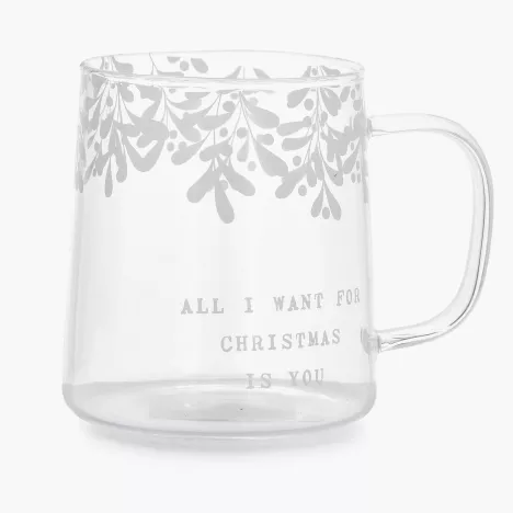 Szklanka z uchem świąteczna xmas DUKA RIMFROST 450 ml transparentna szklana