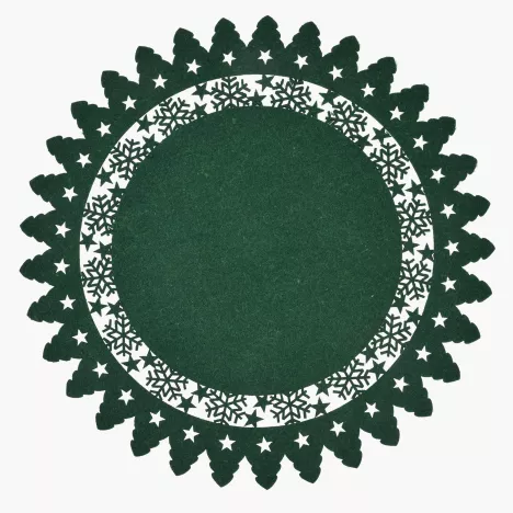 Podkładka na stół świąteczna gwiazdki DUKA JULKLAP 38 cm zielona filcowa