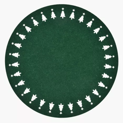 Podkładka na stół świąteczna choinki DUKA JULKLAP 38 cm zielona filcowa