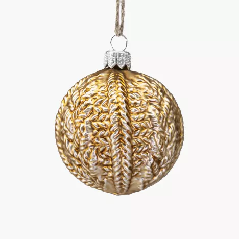 Bombka szklana sweterek NORDLJUS perłowa 6,5 cm