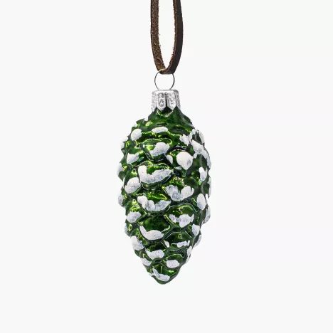 Bombka szklana szyszka NORDLJUS zielona 9 cm
