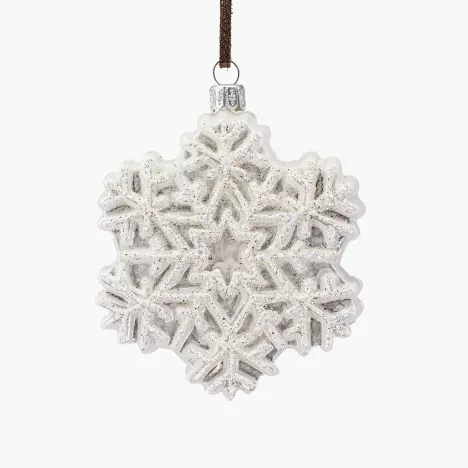 Bombka szklana śnieżynka NORDLJUS 8 cm