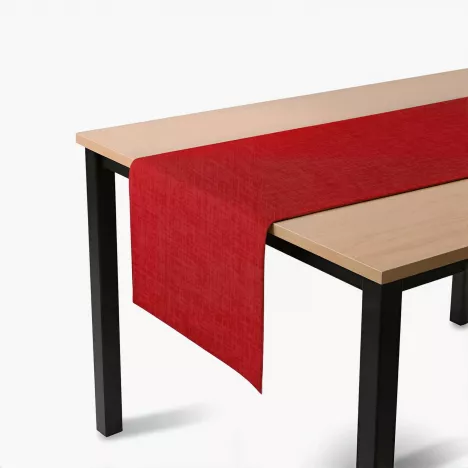 Bieżnik DUKA LYCKLING 140x40 cm 100% len czerwony