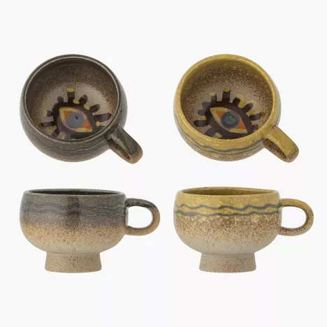 Filiżanka 220ml BLOOMINGVILLE OCULUS zestaw 2 szt brązowa