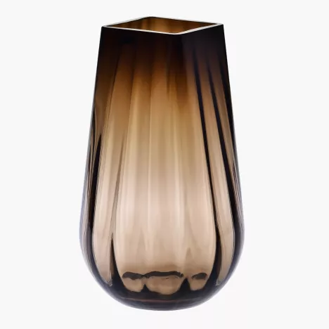 Wazon ryflowany KROSNO 30 cm brąz dymny