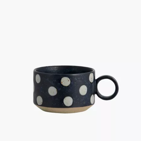 Filiżanka w kropki NORDAL GRAINY 200 ml granatowa