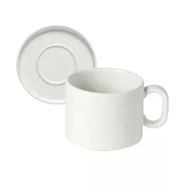 Filiżanka do herbaty ze spodkiem COSTA NOVA REDONDA 240 ml biała ceramiczna