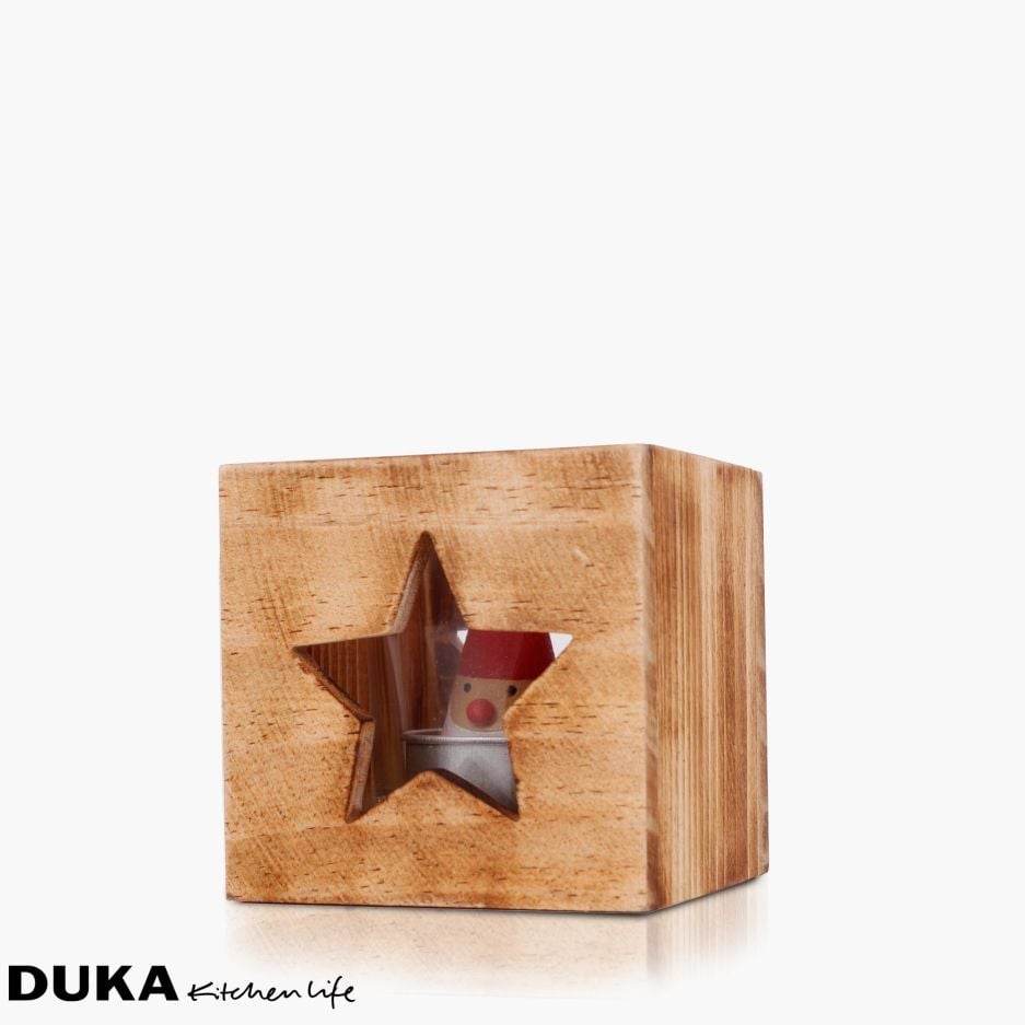 Świecznik na tealight gwiazda DUKA JUL2015 8 cm drewno