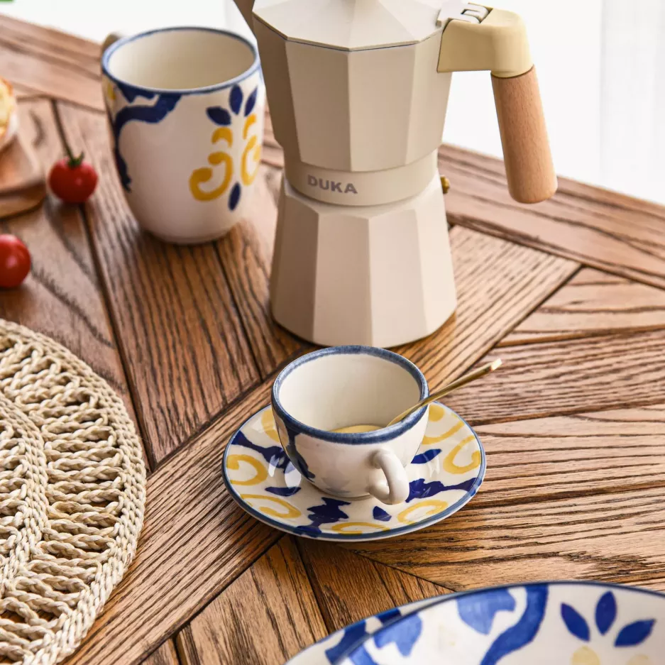 Filiżanka ze spodkiem DUKA ANDALUSIA 250 ml kremowa ceramiczna