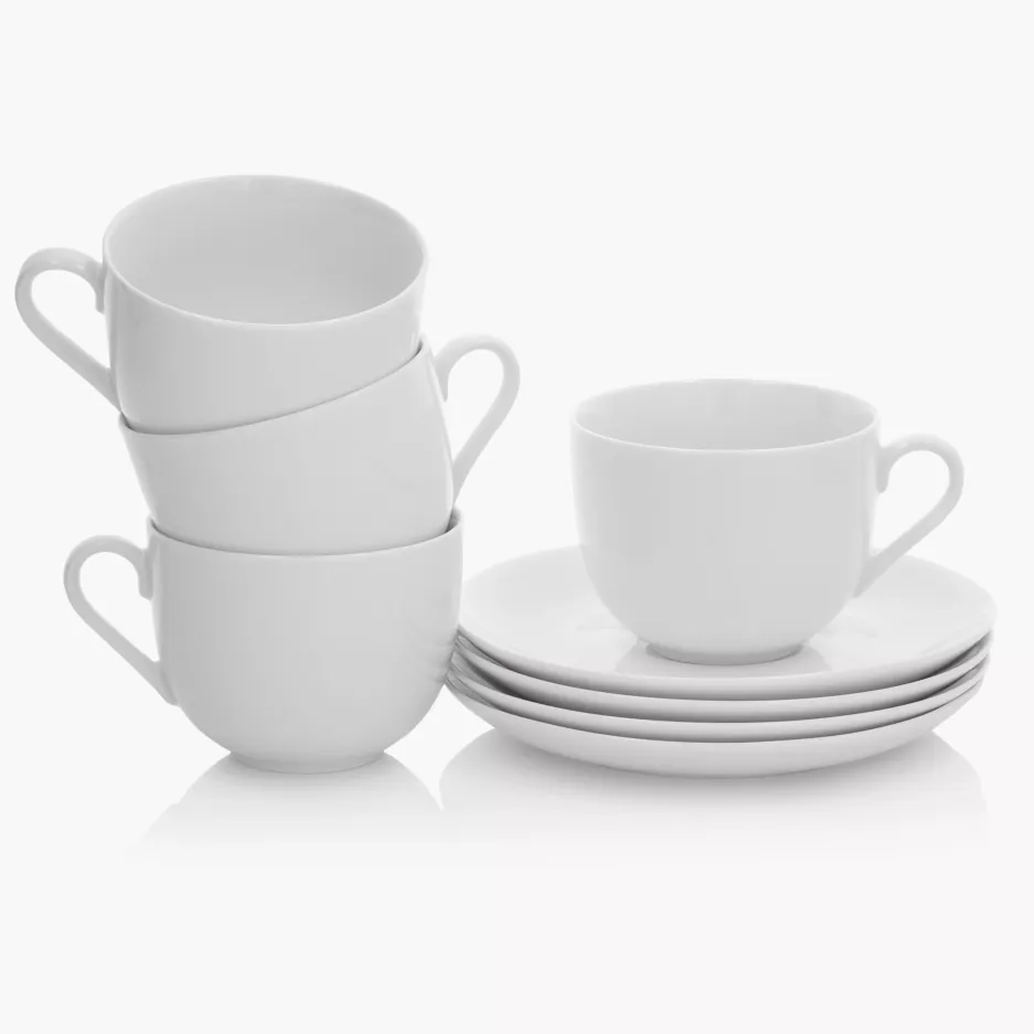 Zestaw filiżanek ze spodkami DUKA FELICIA 8 el. 200 ml porcelanowy