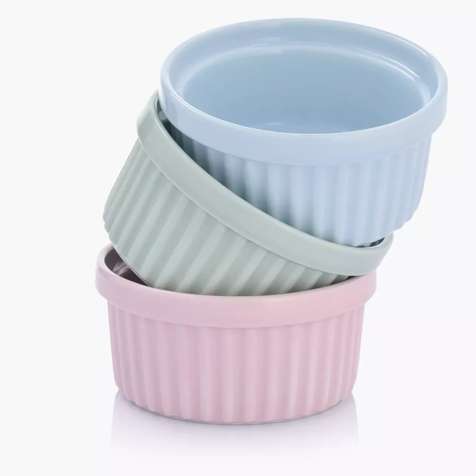 Kokilka okrągła ramekin DUKA PUFF 2.0 10 cm różowa kamionkowa