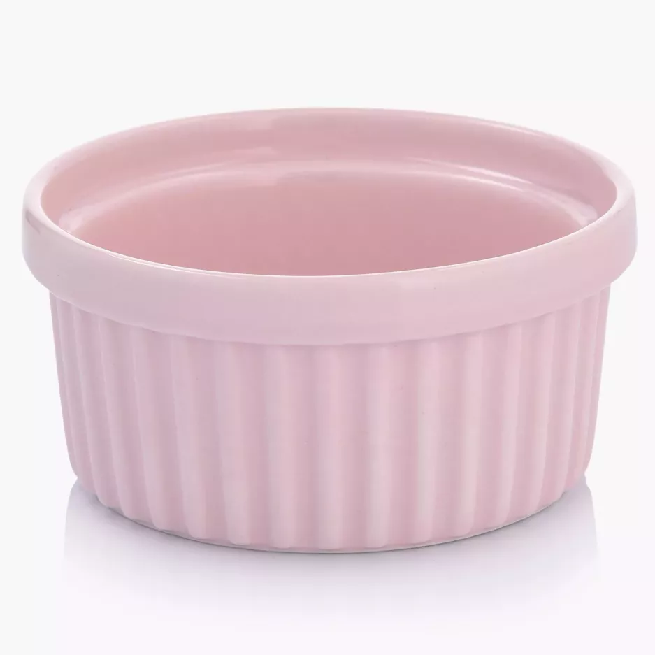 Kokilka okrągła ramekin DUKA PUFF 2.0 10 cm różowa kamionkowa