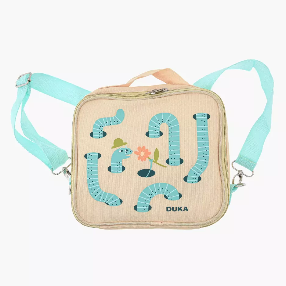 Torba termiczna na lunch robak DUKA MINI 22x19x8 cm żółta zielona