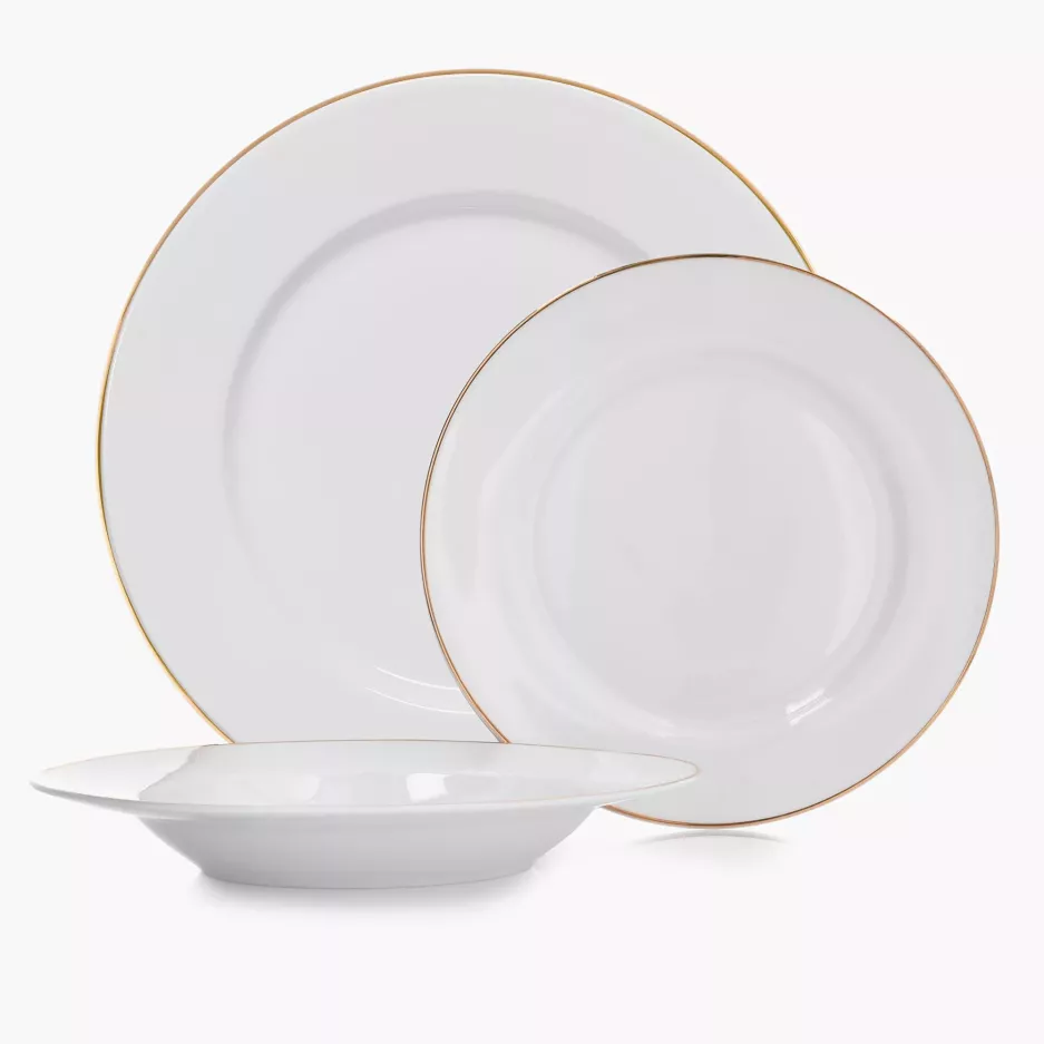 Talerz głęboki do zupy DUKA TREVLIG 22 cm biały złoty porcelanowy