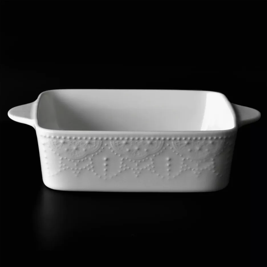 Forma do pieczenia zapiekania DUKA LACE 14,5x15 cm biała porcelanowa