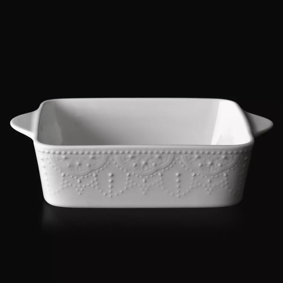 Forma do pieczenia zapiekania DUKA LACE 19x19 cm biała porcelanowa