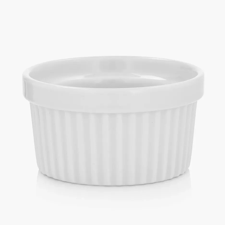 Kokilka okrągła ramekin DUKA PUFF 2.0 10 cm biała kamionkowa